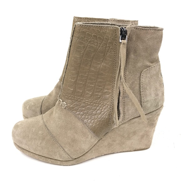 Toms Desert Wedge High Heels Suede Size 7.5 - Picture 4 of 7